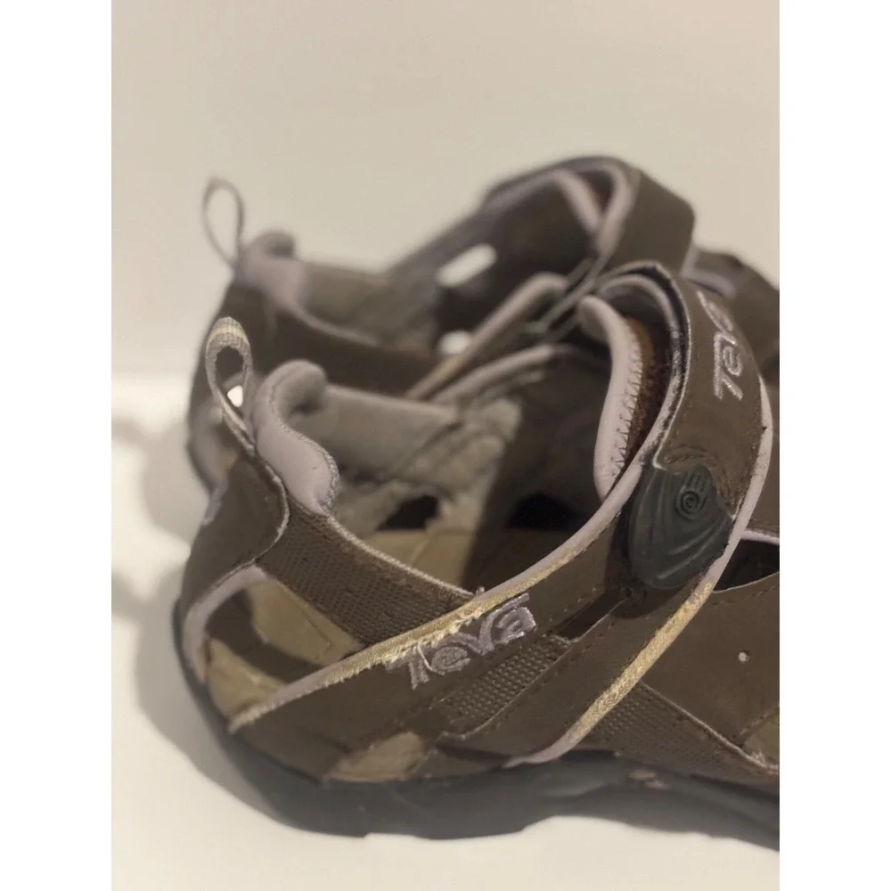 Teva Mens Forebay‎ Sport Sandals Brown Bungee Cord Hiking Trail Hook Loop Shoe 8